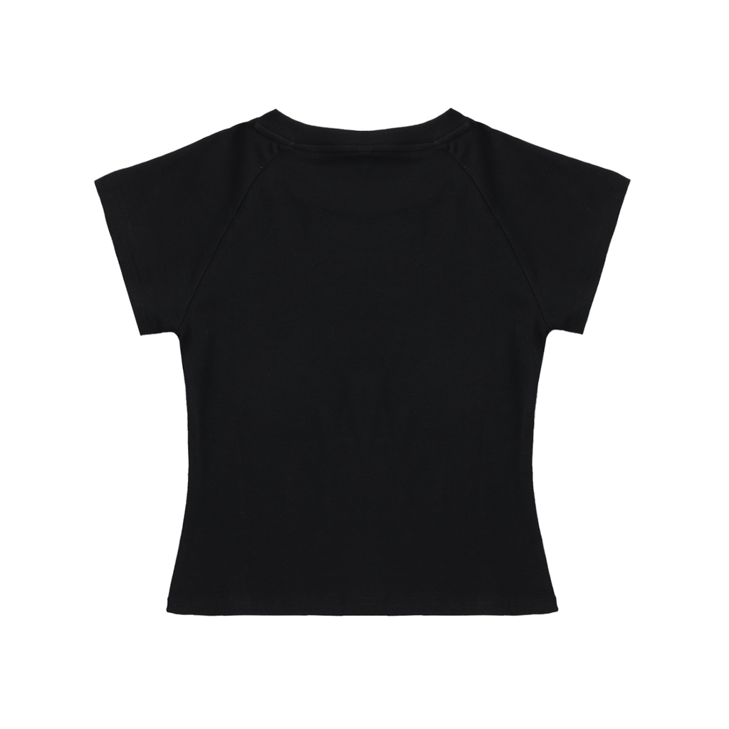 Solid Color Raglan Sleeve Crop Top